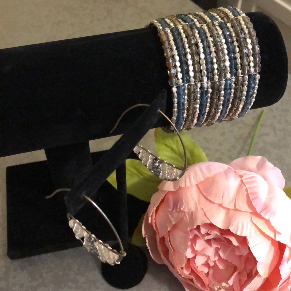 Pretty Beaded Bracelet and Earring Set